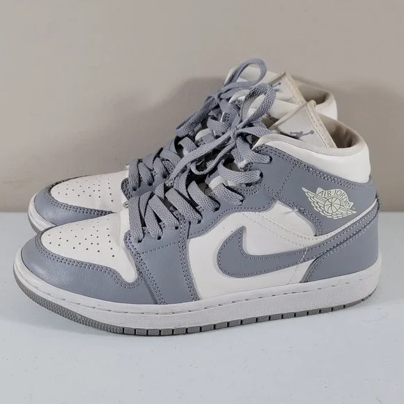 Nike Air Jordan 1 Mid Stealth Sail Grey White BQ6472-115 Women's Size 8 - Picture 2 of 10